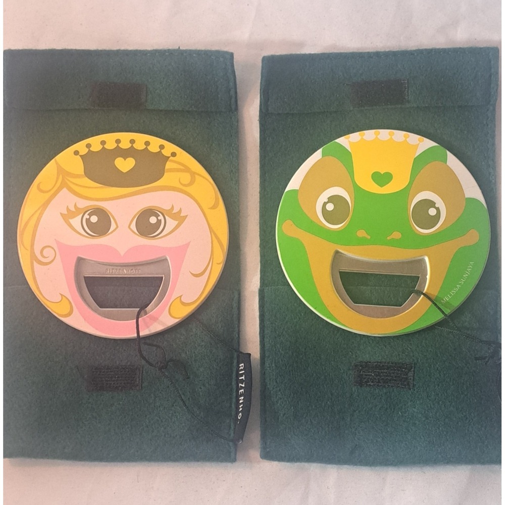 NEW Ritzenhoff Germany Frog Prince Crown Bottle Opener w/ Felt Pouch - Novelty